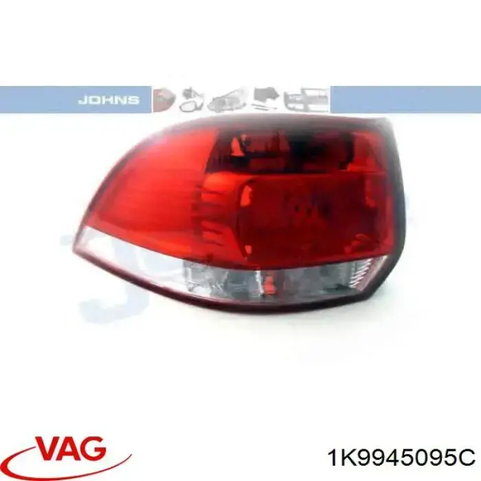 Lampa zespolona tylna lewa VAG 1K9945095C cena, od 113,95 USD