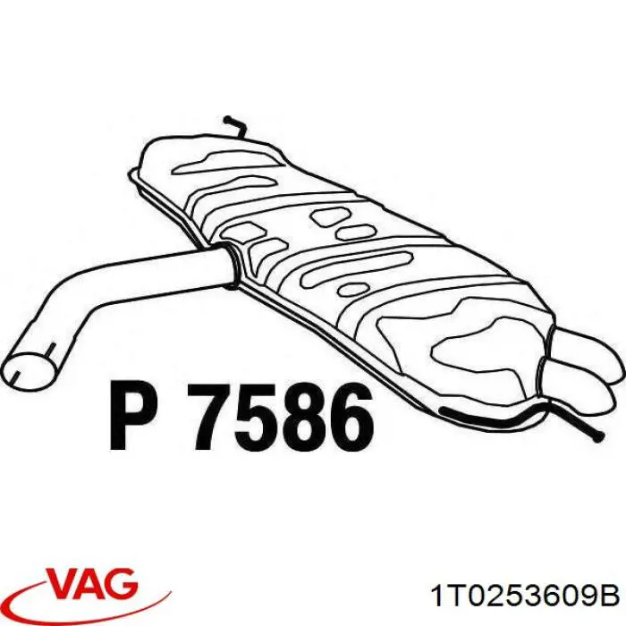 Tłumik, tylna część VAG 1T0253609B cena, od 147,90 USD