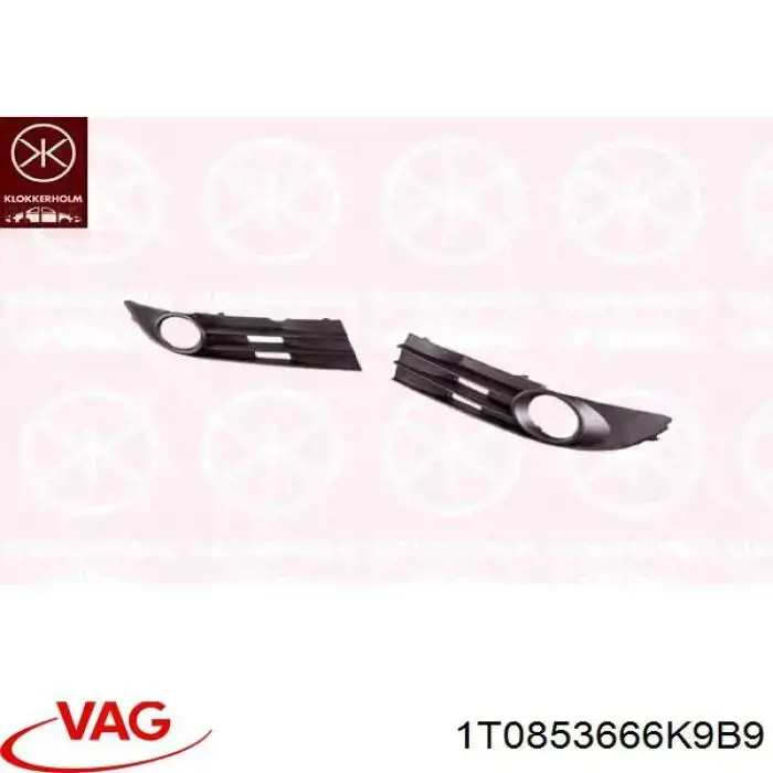 1T0853666K9B9 VAG Kratka zderzaka przedniego prawa