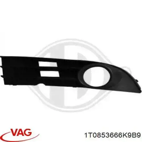 Kratka zderzaka przedniego prawa VAG 1T0853666K9B9 cena, od 40,86 USD