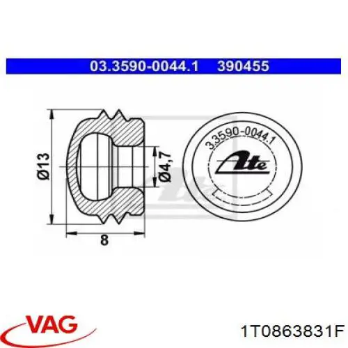 Do koszyka 1T0863831F VAG Wygluszenie maski