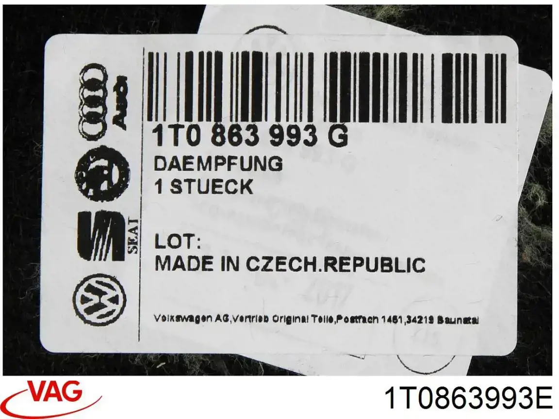 Wygluszenie maski VAG 1T0863993E cena, od 97,04 USD