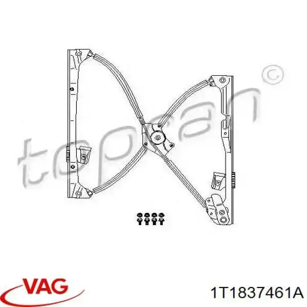 Mechanizm podnoszenia szyby drzwi przednich lewych VAG 1T1837461A cena, od 37,97 USD