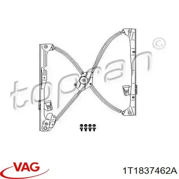 Do koszyka 1T1837462A VAG Mechanizm podnoszenia szyby drzwi przednich prawych
