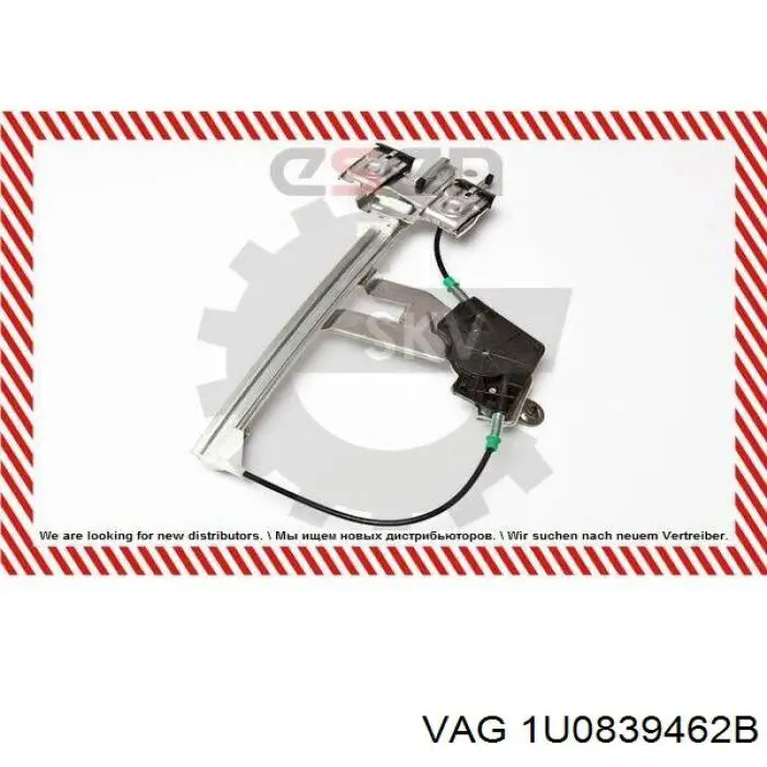 Mechanizm podnoszenia szyby drzwi tylnych prawych VAG 1U0839462B cena, od 31,57 USD