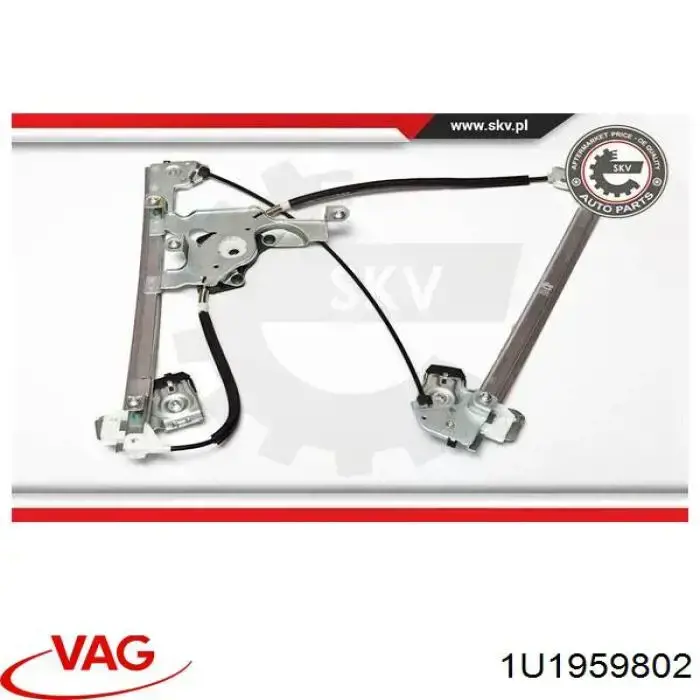 1U1837402E VAG Mechanizm podnoszenia szyby drzwi przednich prawych