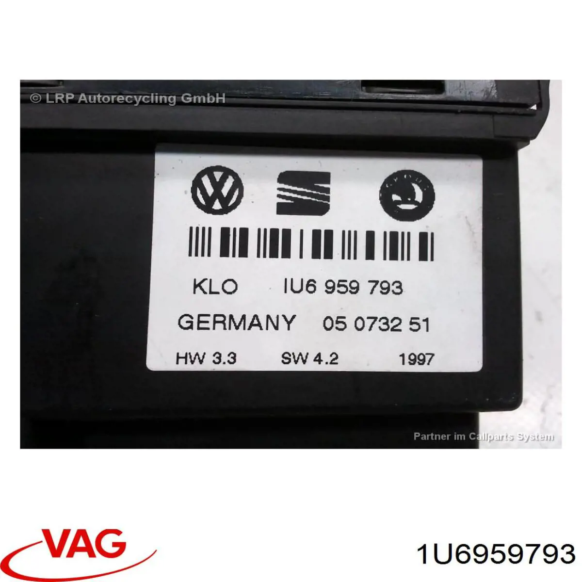 Do koszyka 1U6959793 VAG Panel przyciskowy sterowania podnośnikiem szyby przedni lewy