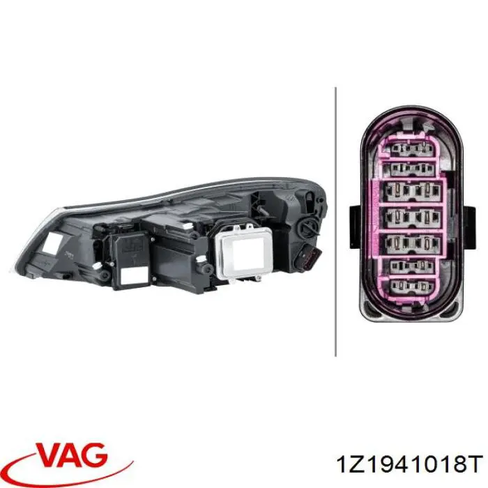 Reflektor prawy VAG 1Z1941018T cena, od 202,10 USD