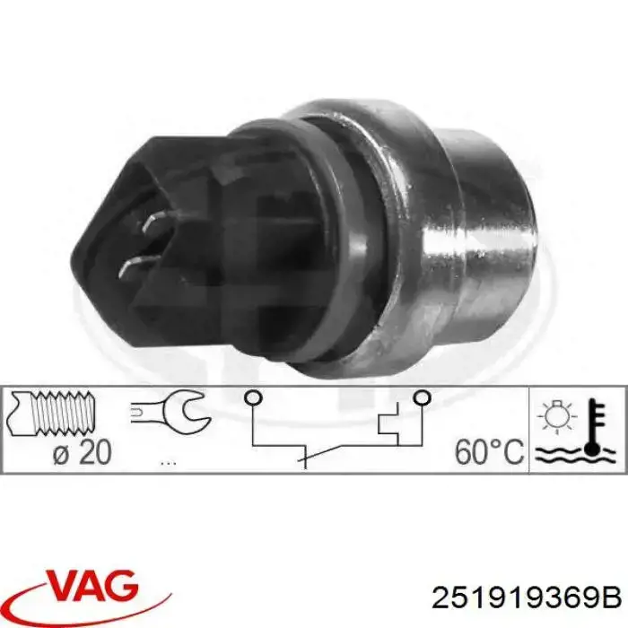 251919369B VAG czujnik temperatury płynu chłodzącego