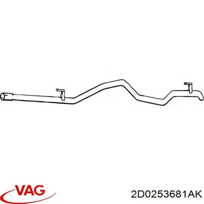 Do koszyka 2D0253681AK VAG Tłumik, tylna część