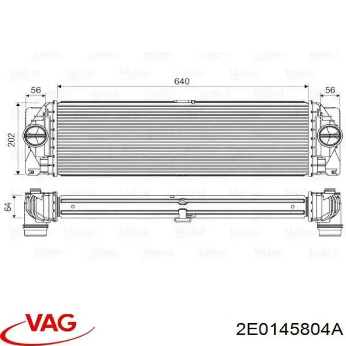 Chłodnica intercoolera VAG 2E0145804A cena, od 145,59 USD
