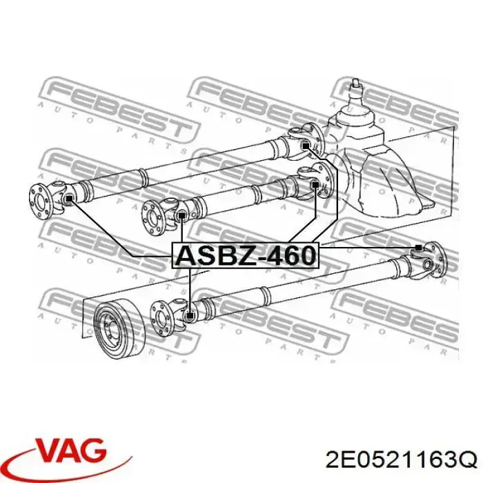 2E0521163Q VAG Wał Cardana tylny, kompletny