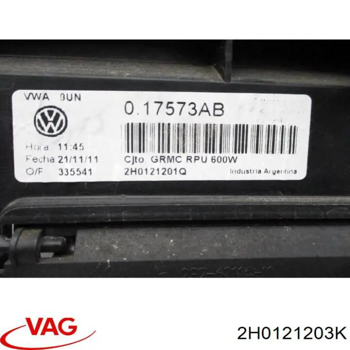 Wentylator elektryczny układu chłodzenia kompletny (silnik+wirnik) VAG 2H0121203K cena, od 64,35 USD