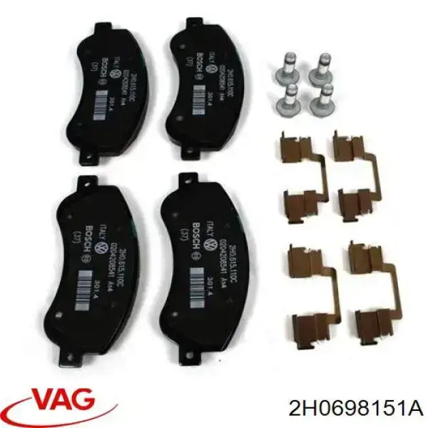 Klocki hamulcowe przednie tarczowe VAG 2H0698151A cena, od 37,16 USD