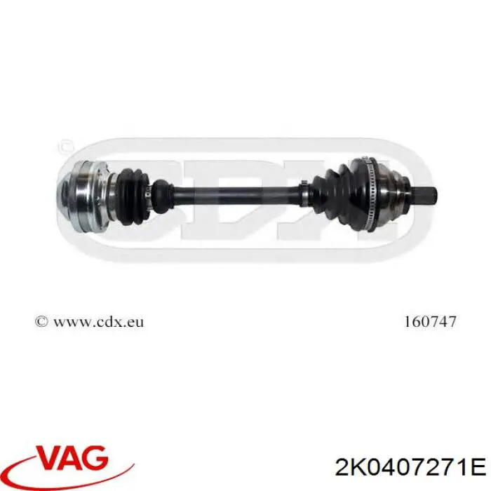 Półoś napędowa przednia lewa VAG 2K0407271E cena, od 125,99 USD