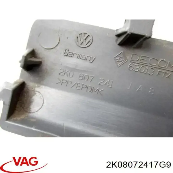 Do koszyka 2K08072417G9 VAG Zaślepka haku holowniczego zderzaka przednia