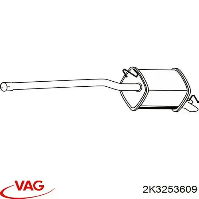 Do koszyka 2K3253609 VAG Tłumik, tylna część