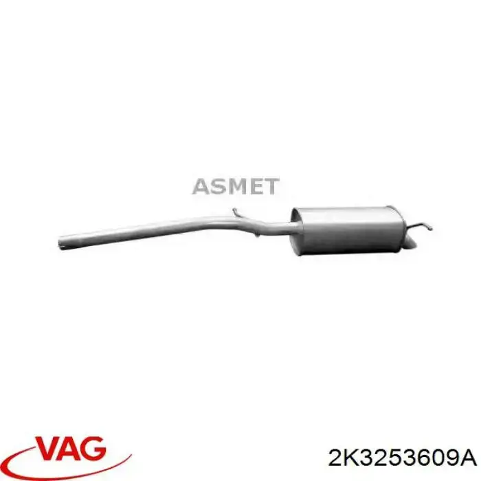 Tłumik, tylna część VAG 2K3253609A cena, od 78,39 USD