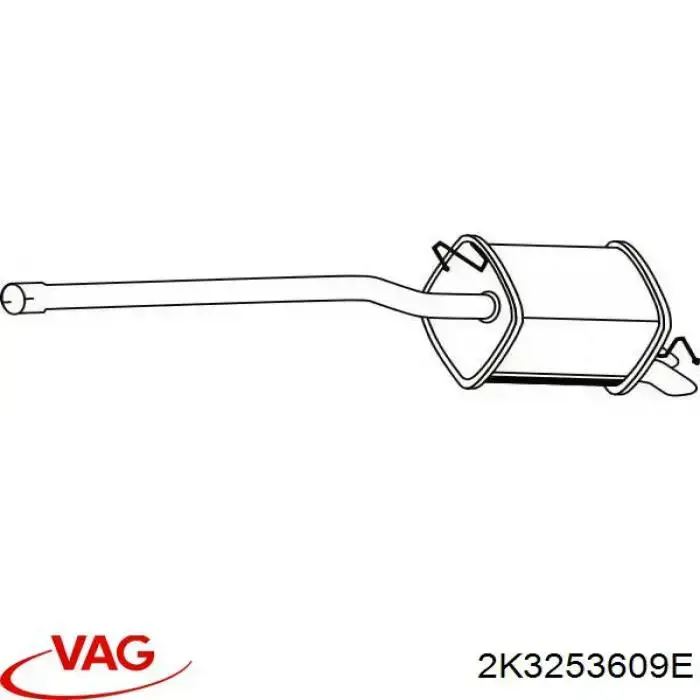 Tłumik, tylna część VAG 2K3253609E cena, od 78,39 USD