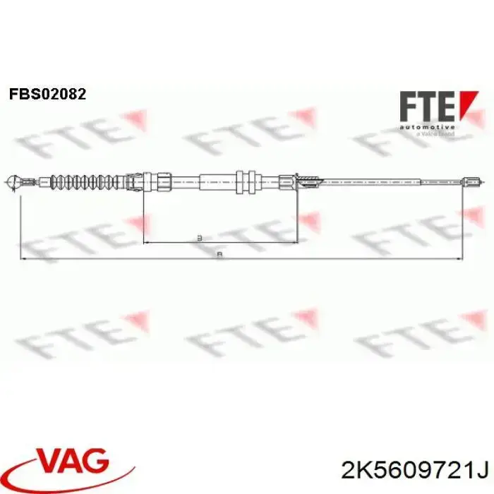 Linka hamulca ręcznego tylna prawa/lewa VAG 2K5609721J cena, od 14,48 USD