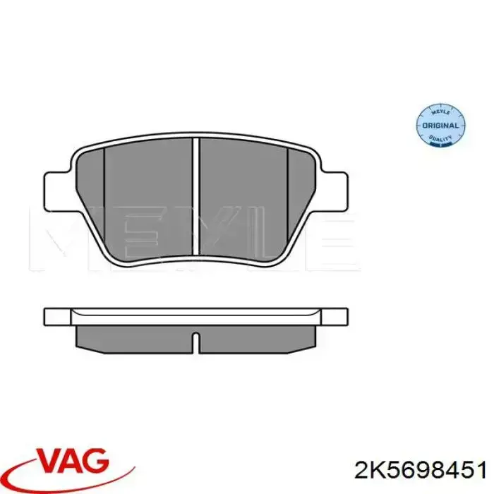 2K5698451 VAG Okładziny (klocki) do hamulców tarczowych tylne