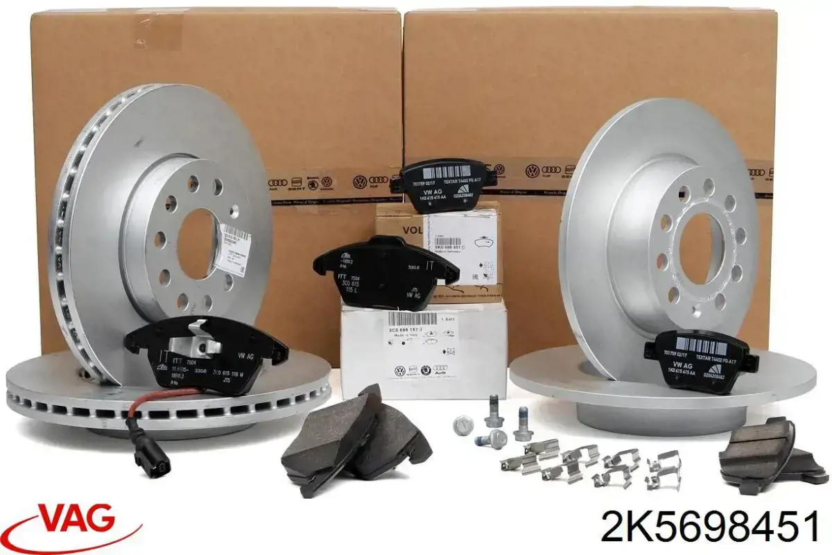 Okładziny (klocki) do hamulców tarczowych tylne VAG 2K5698451 cena, od 52,77 USD