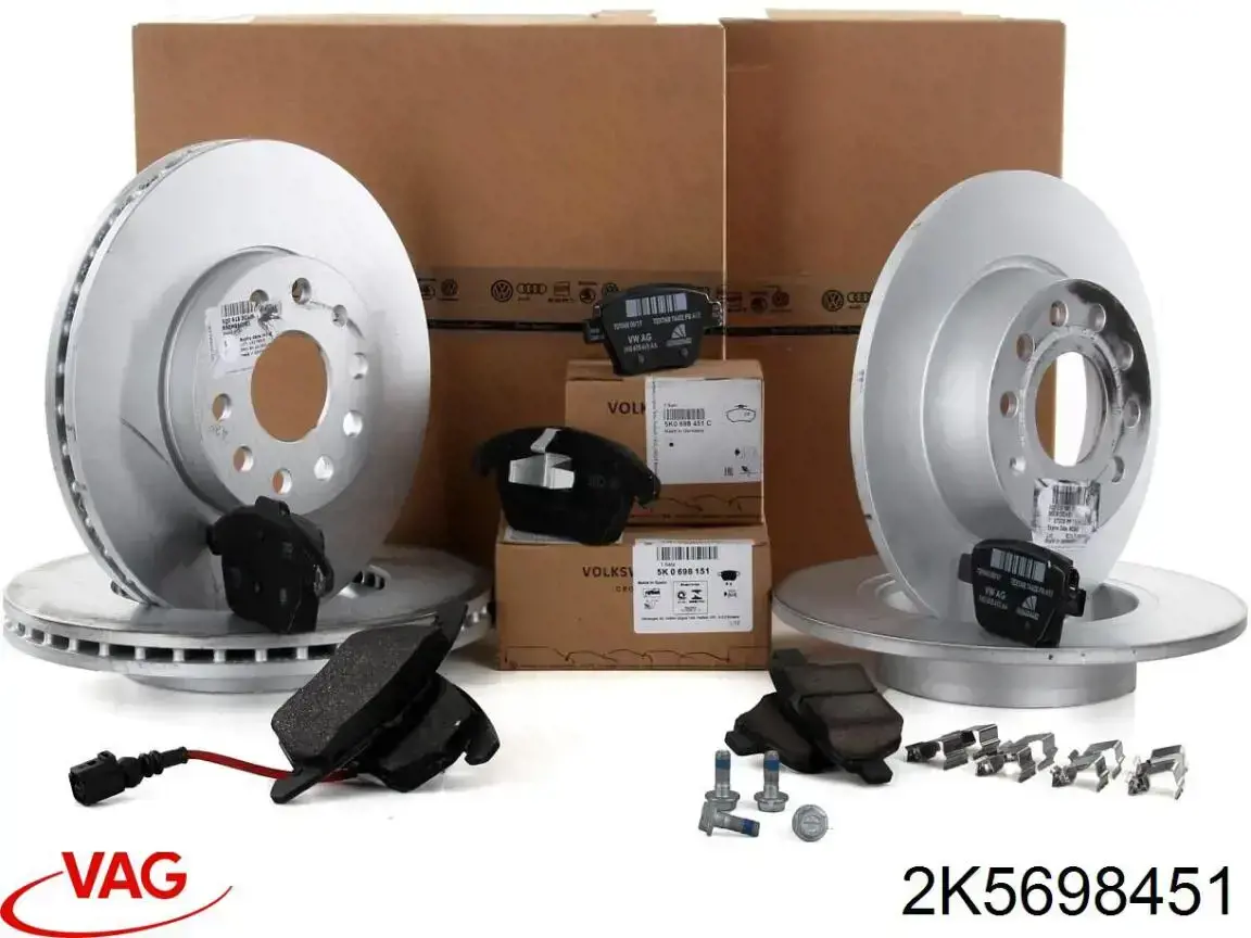 Okładziny (klocki) do hamulców tarczowych tylne 2K5698451 VAG