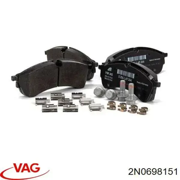 2N0698151 VAG Klocki hamulcowe przednie tarczowe