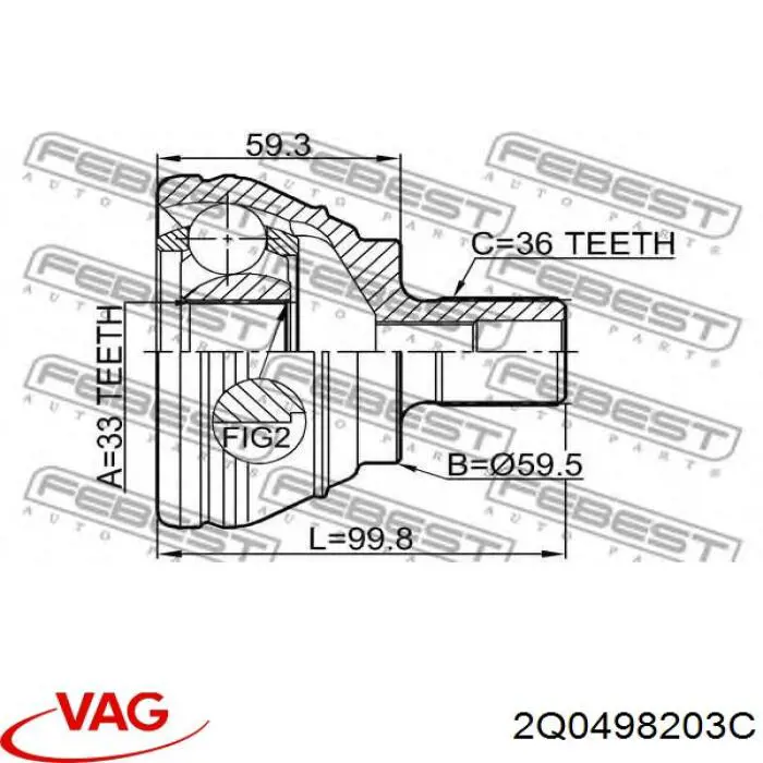 Osłona przegubu homokinetycznego półosi przedniej zewnętrzna VAG 2Q0498203J cena, od 16,55 USD