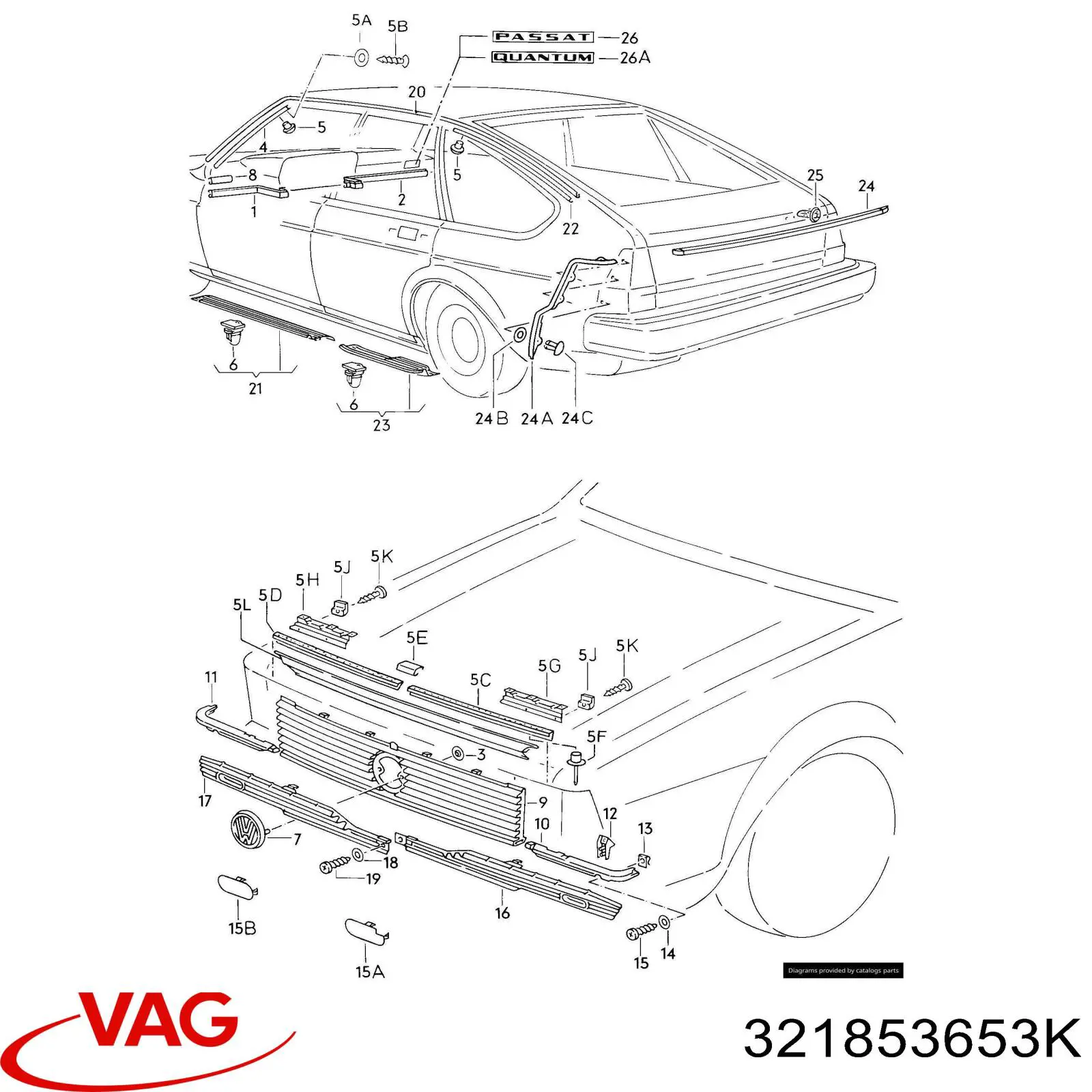 Atrapa chłodnicy Volkswagen Passat B2 kombi (32B) (1980 - 1988) cena, od 79,46 USD