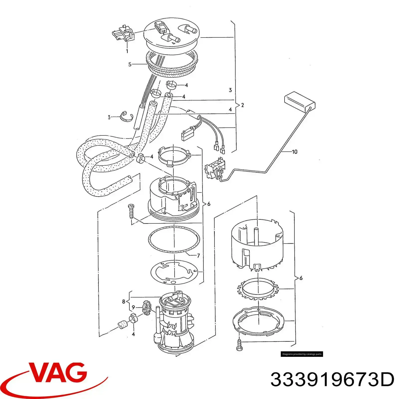 Czujnik poziomu paliwa w zbiorniku Volkswagen Passat B3, B4 kombi (3A5, 351, 315) (1988 - 1997) cena, od 205,02 USD