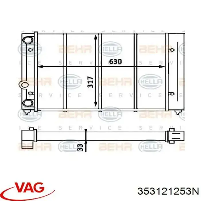 Do koszyka 353121253N VAG Chłodnica silnika