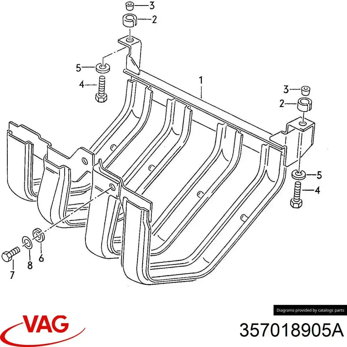 Osłona silnika, miski (przedziału silnika) do Volkswagen Jetta II 19E, 1G2, 165, 167