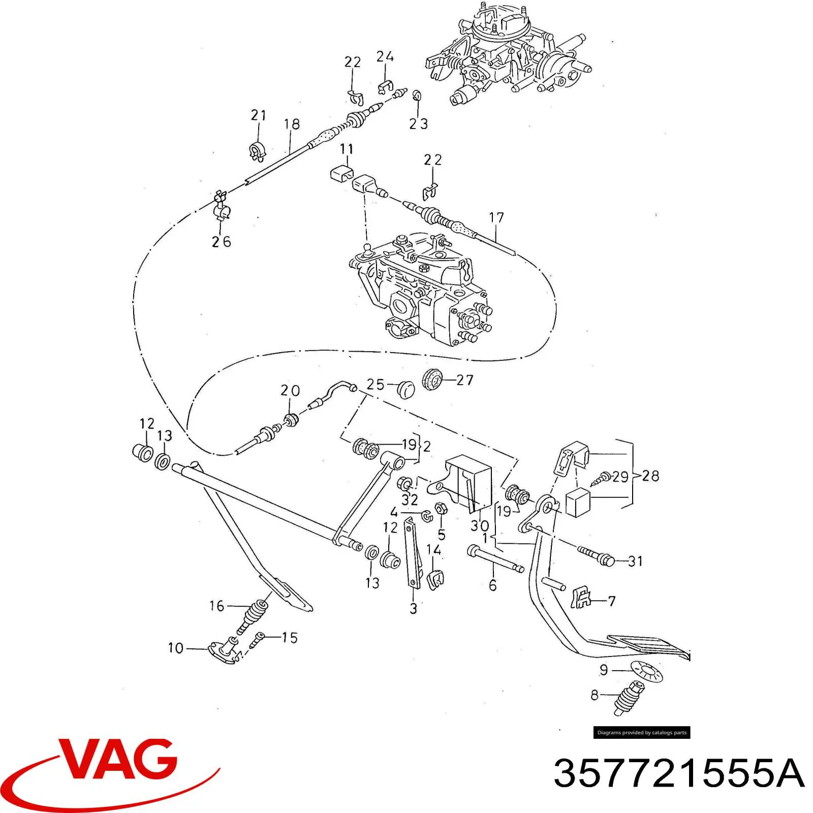 Linka gazu VAG 357721555A cena, od 12,54 USD