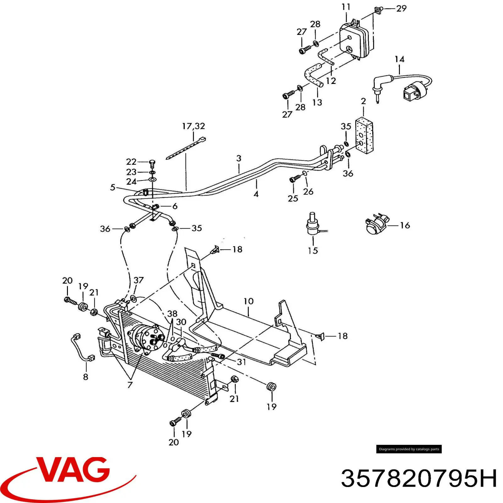 Zawór sprężarki klimatyzacji VAG 357820795H cena, od 53,53 USD