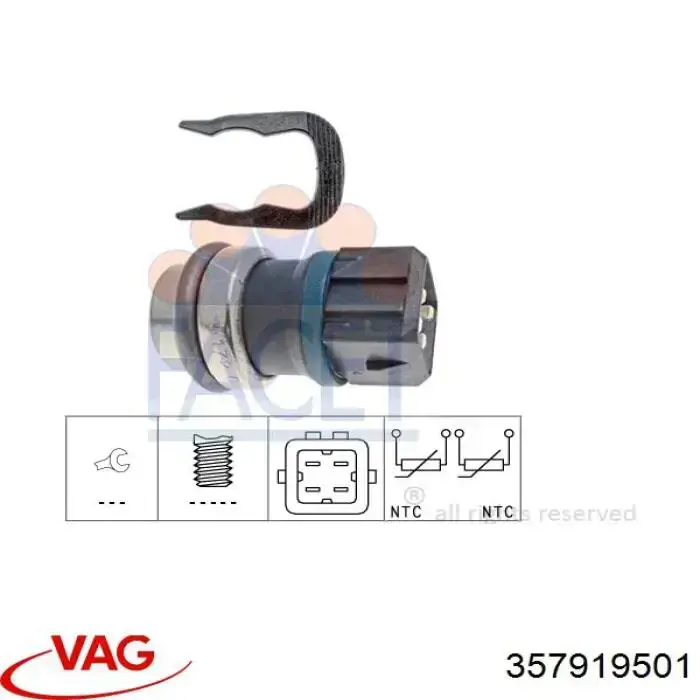 Czujnik temperatury płynu chłodzącego 357919501 VAG