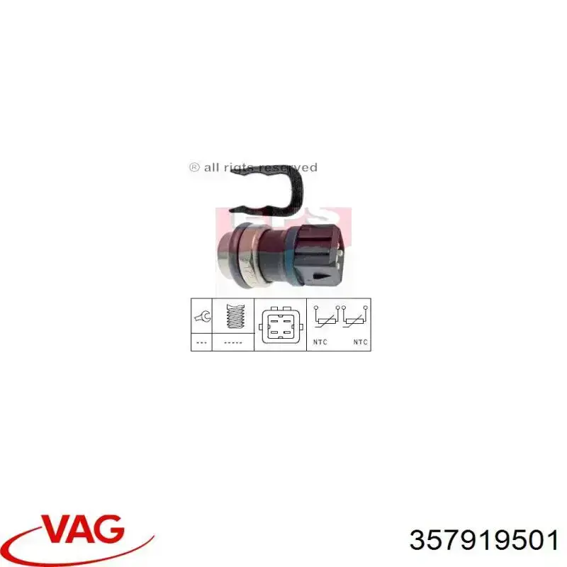 357919501 VAG Czujnik temperatury płynu chłodzącego