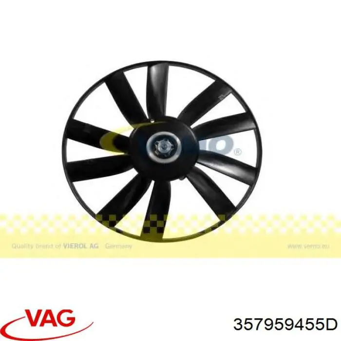 Wentylator elektryczny układu chłodzenia kompletny (silnik+wirnik) VAG 357959455D cena, od 51,81 USD