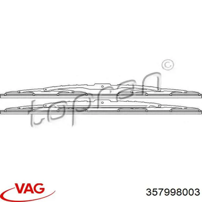 357998003 VAG Pióro wycieraczki szyby przedniej, zestaw (2 szt.)