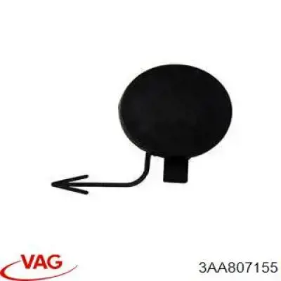 3AA807155 VAG Zaślepka haku holowniczego zderzaka przednia
