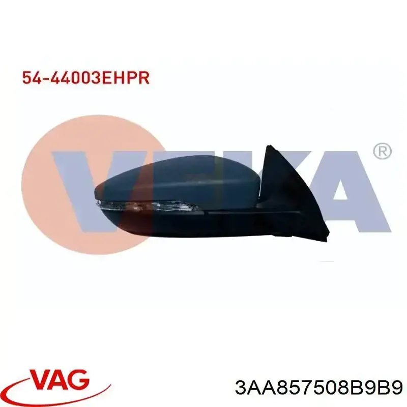 Lusterko wsteczne prawe VAG 3AA857508B9B9 cena, od 112,37 USD