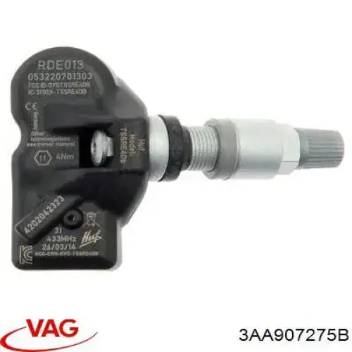 Do koszyka 3AA907275B VAG Czujnik ciśnienia w oponach