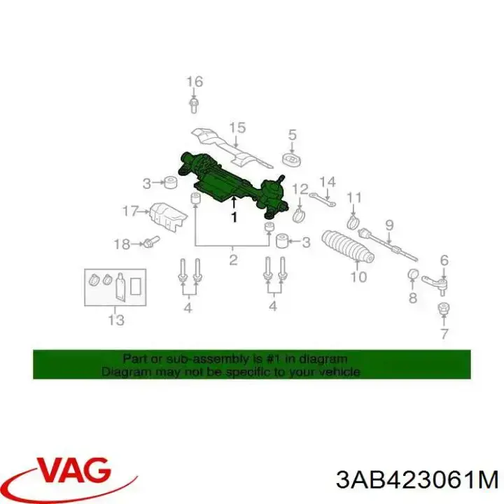 3AB423061M VAG Listwa kierownicza (maglownica)