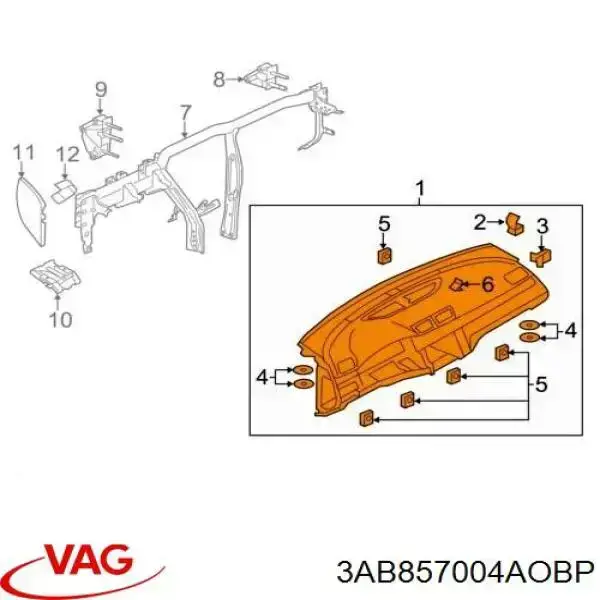 Panel kabiny przedni "torpedo" VOLKSWAGEN Passat CC (B7)