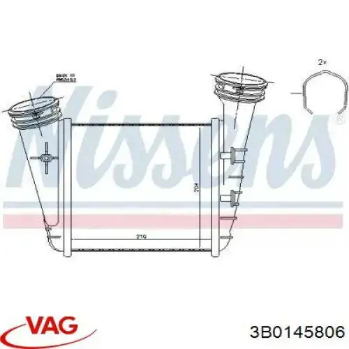 Do koszyka 3B0145806 VAG Chłodnica intercoolera