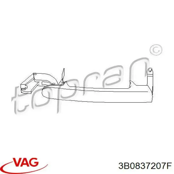 Klamka drzwi przednich zewnętrzna VAG 3B0837207F cena, od 15,63 USD
