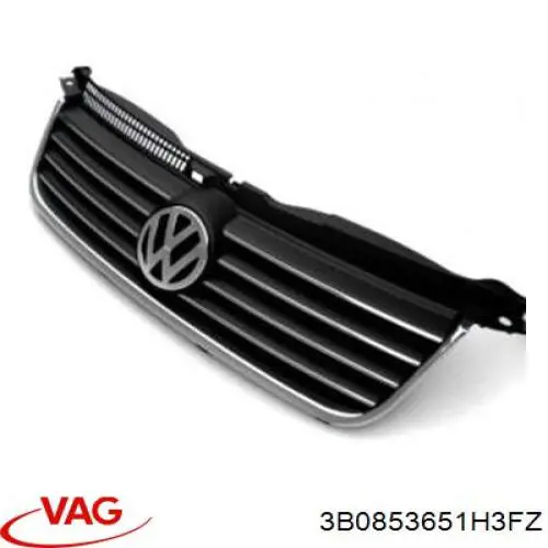Do koszyka 3B0853651H3FZ VAG Atrapa chłodnicy