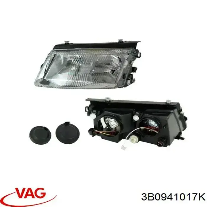 Do koszyka 3B0941017K VAG Reflektor lewy