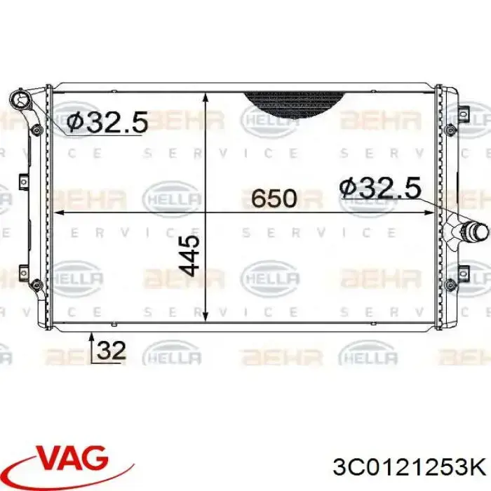 3C0121253K VAG Chłodnica silnika