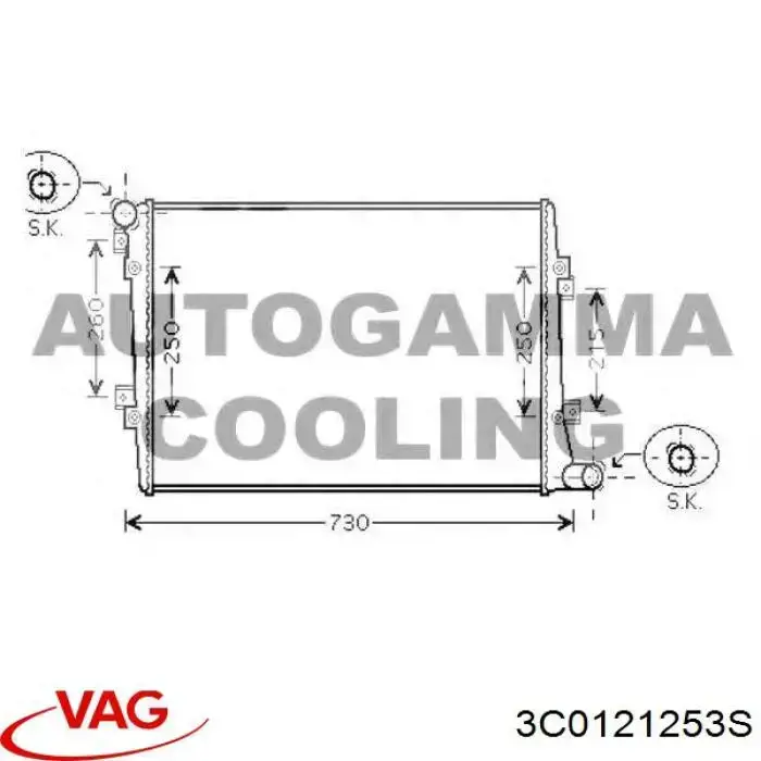 Chłodnica silnika VAG 3C0121253S